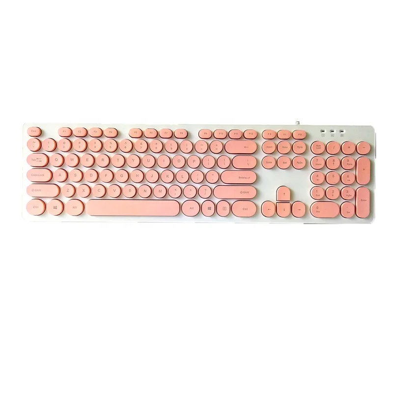 

New Wired Basic Office Retro Keycap USB Colorful PC Keyboard K-103R