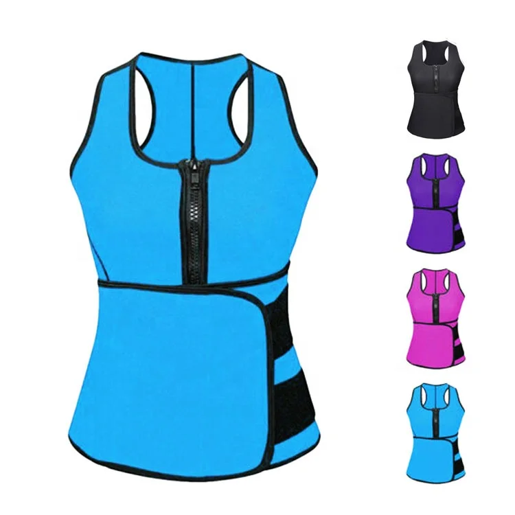 

Sweat Vest for Women New Neoprene Sauna Sweat Body Building Shapers Slim Vest With Waist Trainer Belt, Customized color