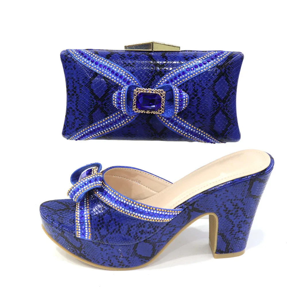 

2021 hot sale african shoes and bag set match Light golden office ladies for party
