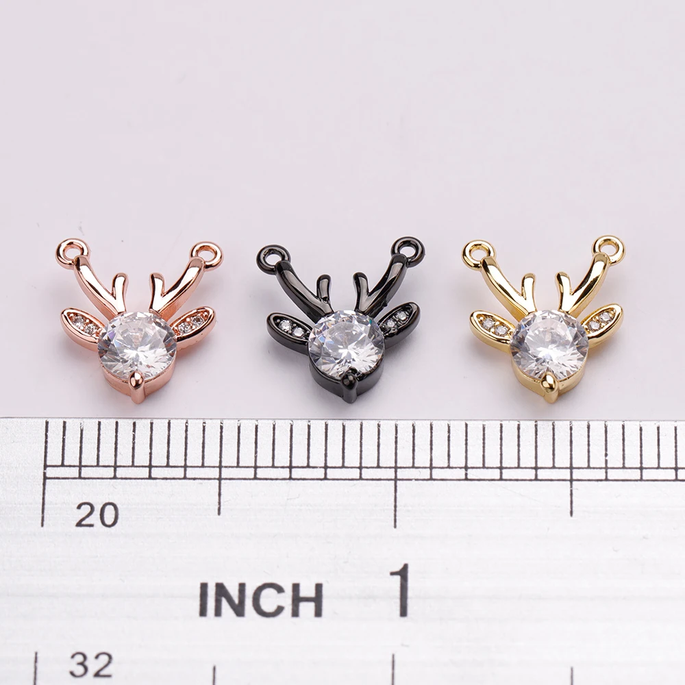 

2021 new antler necklace pendant with copper and zirconium micro set