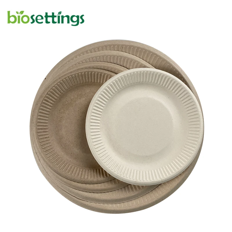 

PFAS FREE Eco-friendly bagasse disposable party decorative supplies custom pastel cups and paper plates