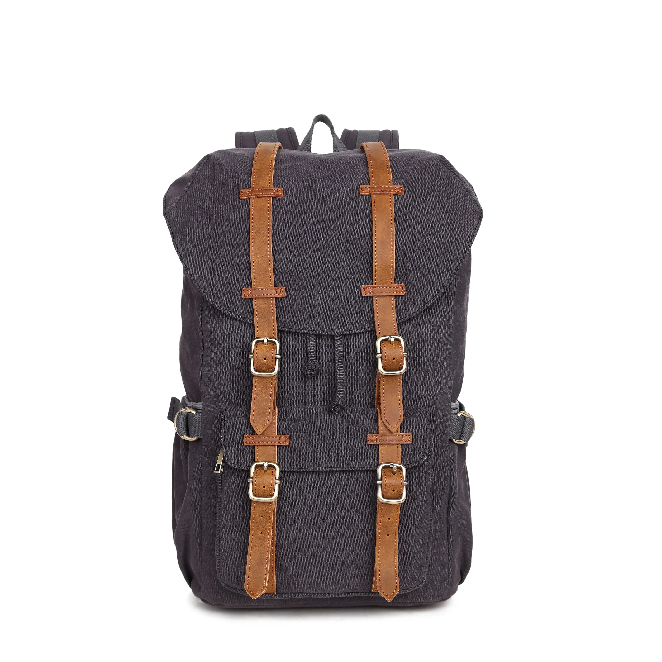 
Outdoor hunting women vintage waterproof canvas leather notebook duffel backpack 