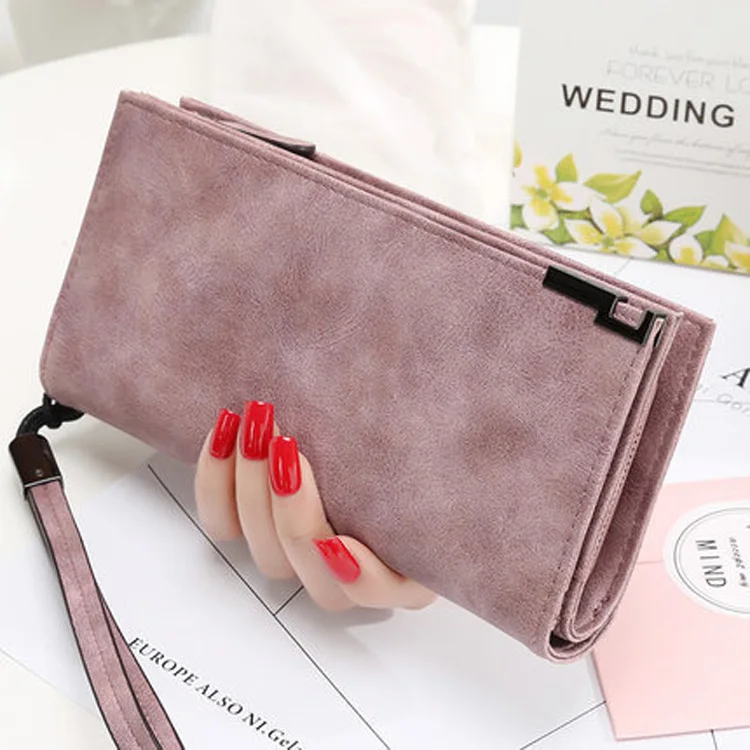 

Women Zipper coin purse pu leather money bag long wallet women Wristlet Handbags Cards ID Holder Clutch