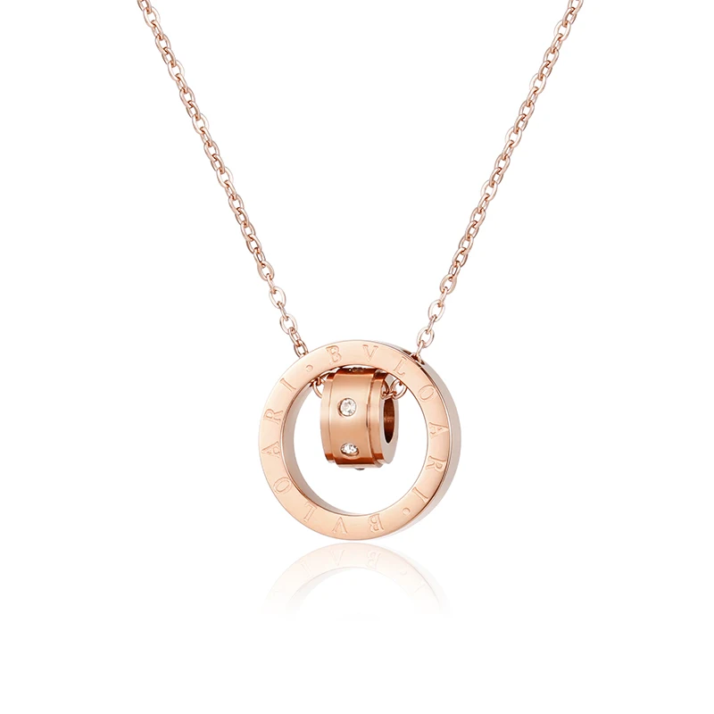 

Customized large fashion chunky elegant stainless steel golden necklaces