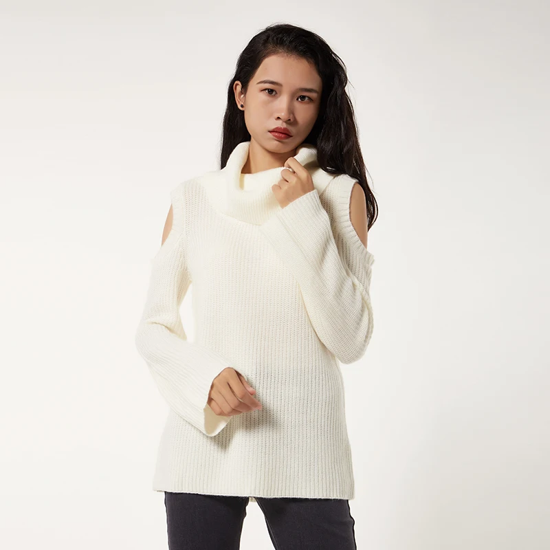 
Custom OEM Winter Ladies Turtleneck Sweater Women Knitted Pullover 