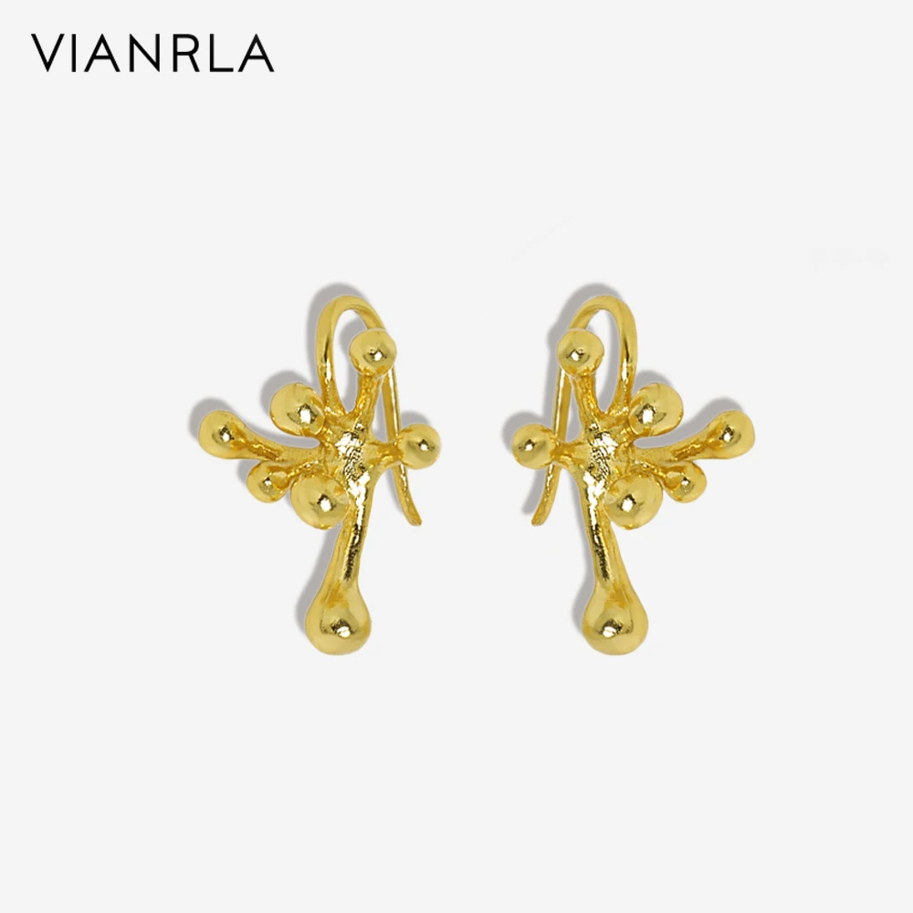 

VIANRLA 925 sterling silver fashion hook earrings for women 18k gold