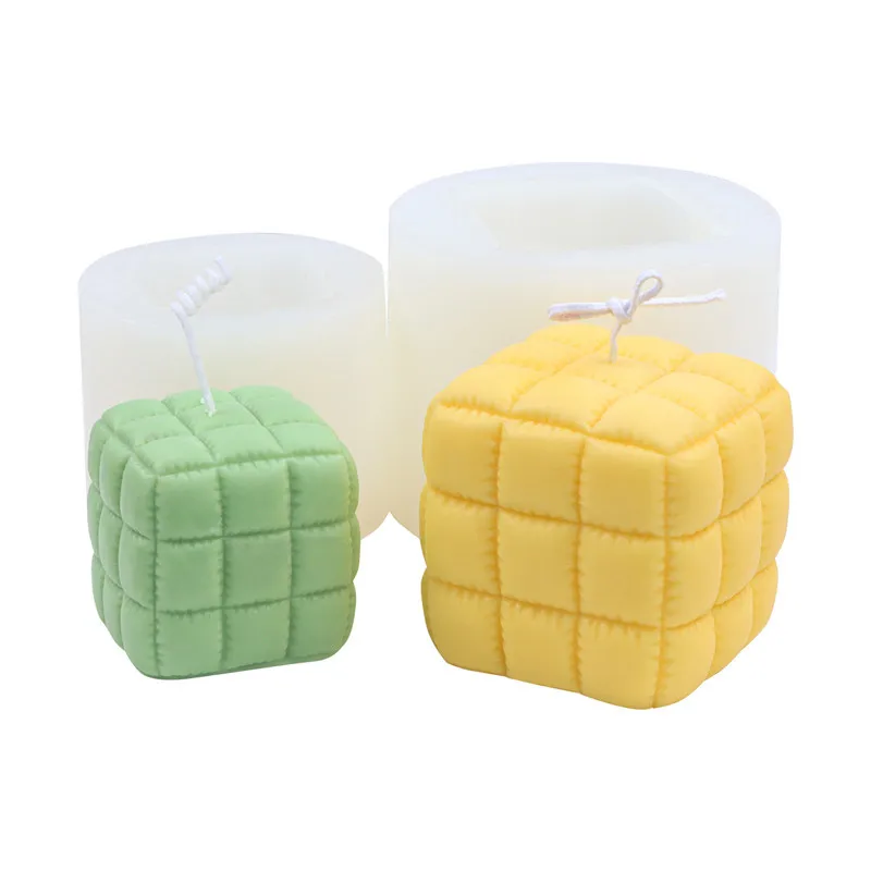 

Fusimai Soap Mousse Cake Molds New Silicone Rubik's Cube Magic Ball Pleated Sofa Stool Candle Mold, Customized color