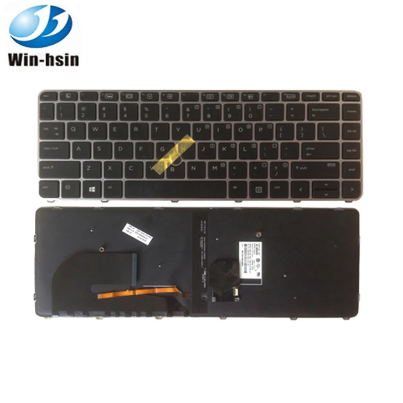 

US Laptop keyboard for hp elitebook 840 g3 745 g3 keyboard backlit 836308-001 821177-001, Black