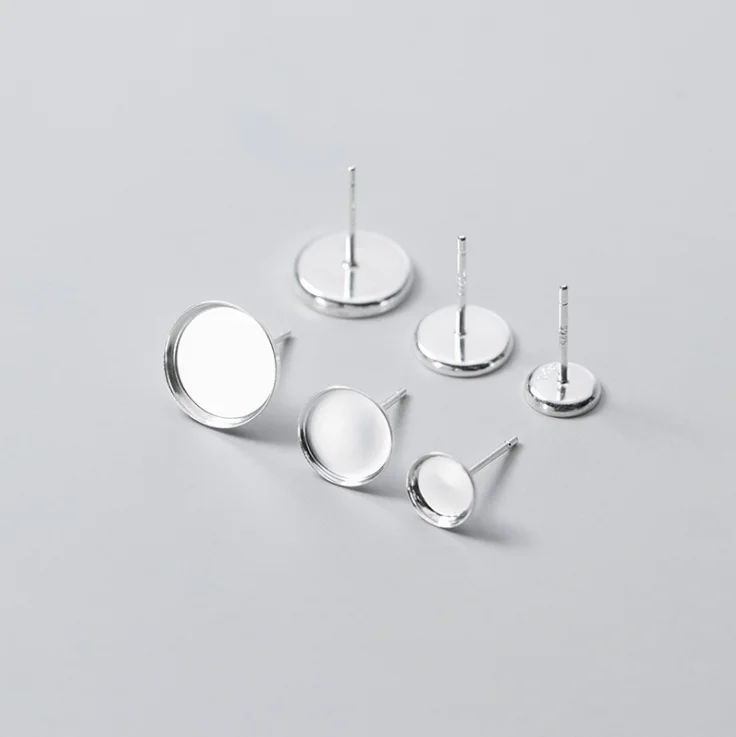 

925 STERLING SILVER 8 mm ROUND EAR STUD EARRING UNISEX S0893