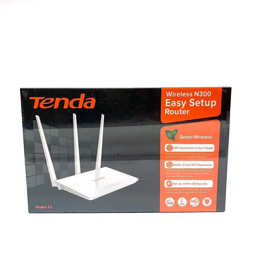 

Multi Language Tenda F3 300Mbps Wireless Home Router 2.4GHz 3 Antennas English Version Wireless Wifi Router, White