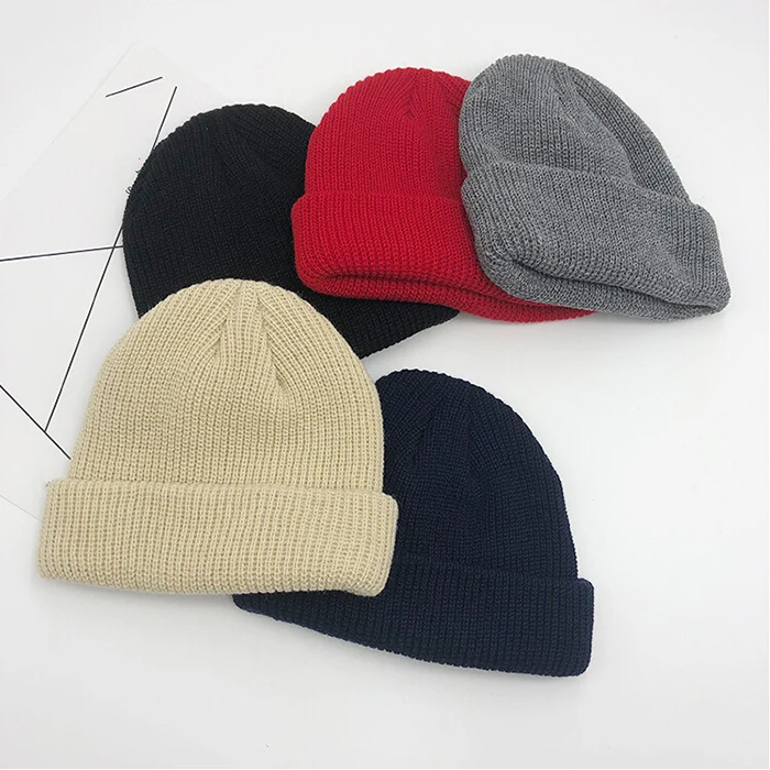 Online Design Custom Winter Beanies Cap Knit Cap Fisherman Beanie