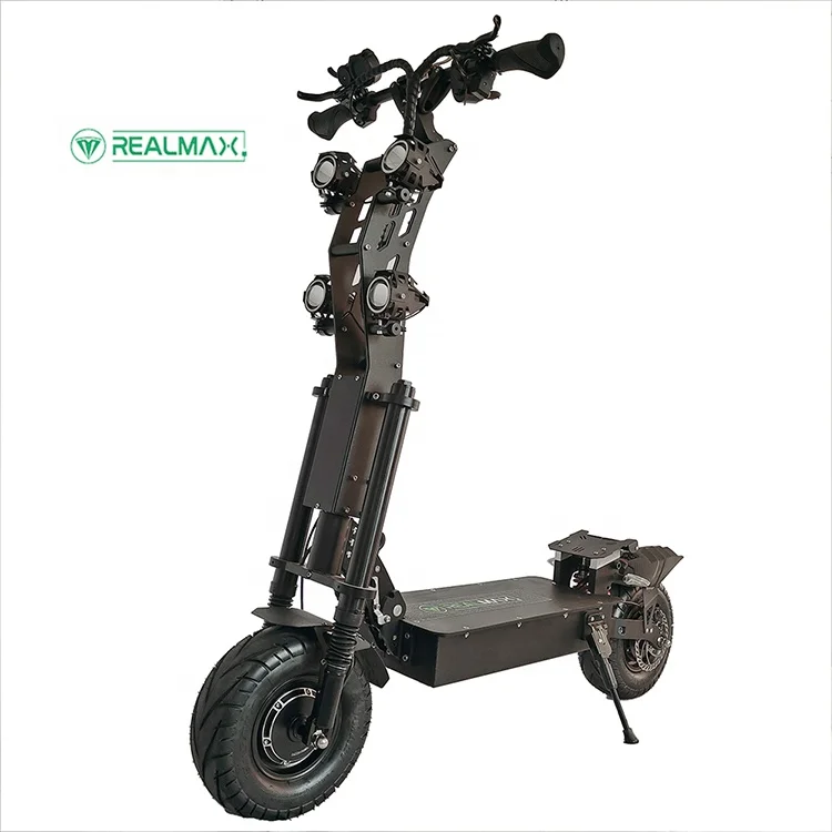 

REALMAX SN-13 High Speed Adult E Scooter Dual Motor 60V 6000W Powerful Front and Rear Brake Folding Electric Scooter, Black