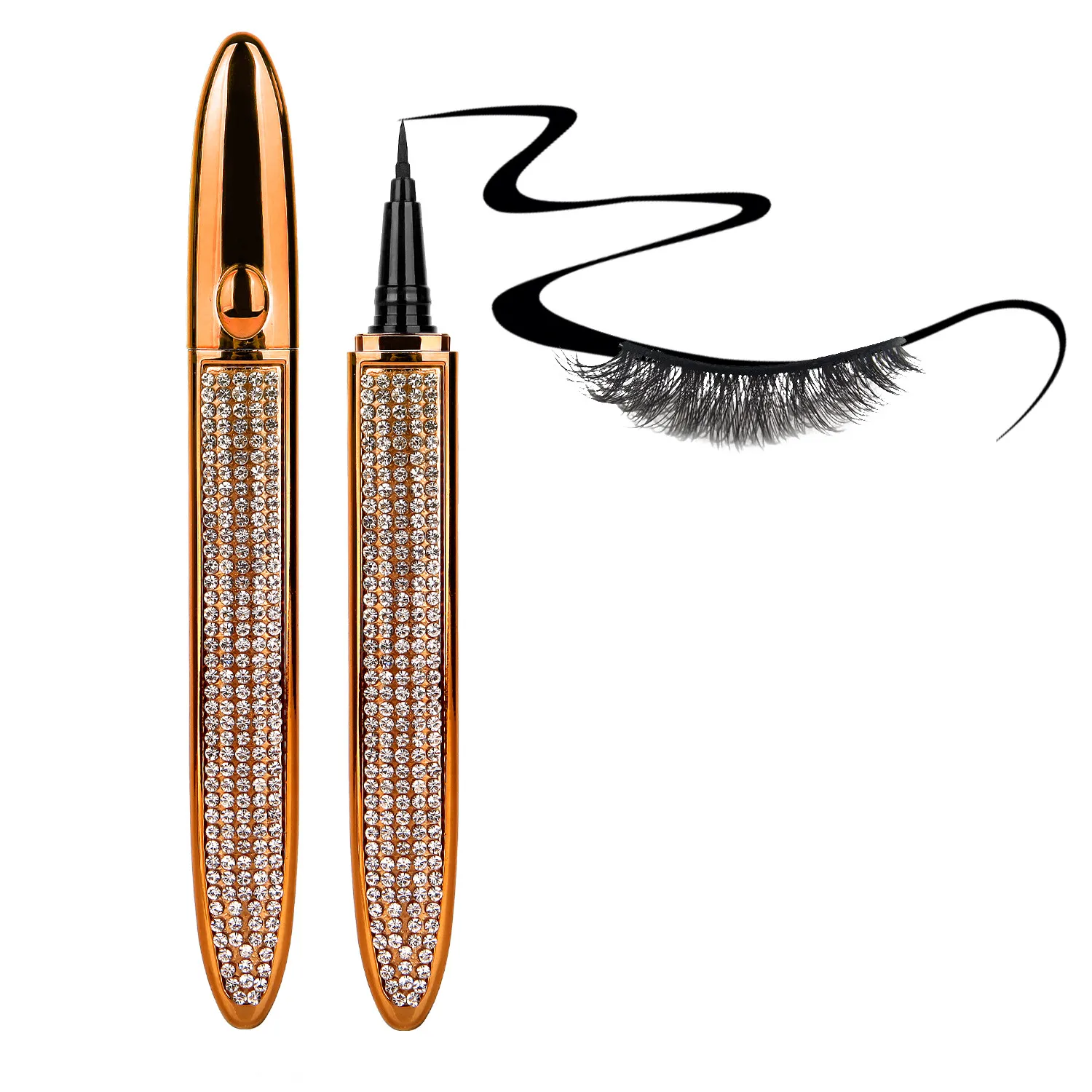 

2021 New self adhesive eyeliner 3d mink eyelashes private label mink lashes magic eyeliner glue pen, Multi-colored