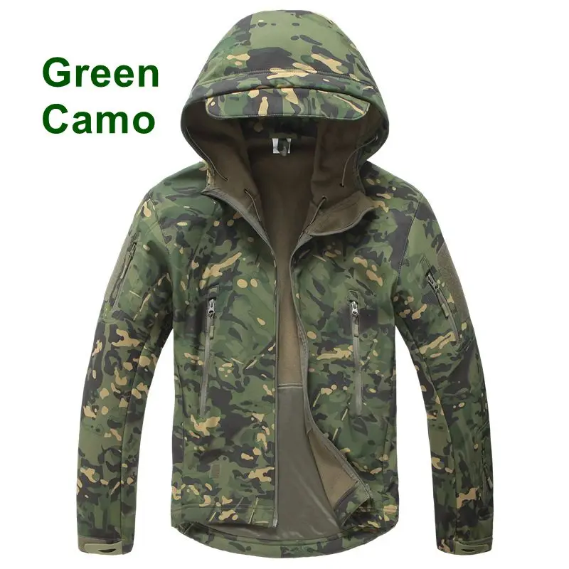 

Multicam Camouflage TAD V4.0 Shark Skin Military Tactical Softshell Jacket Coat Windproof Waterproof Army Hiking Sport Clothing, 12 colors