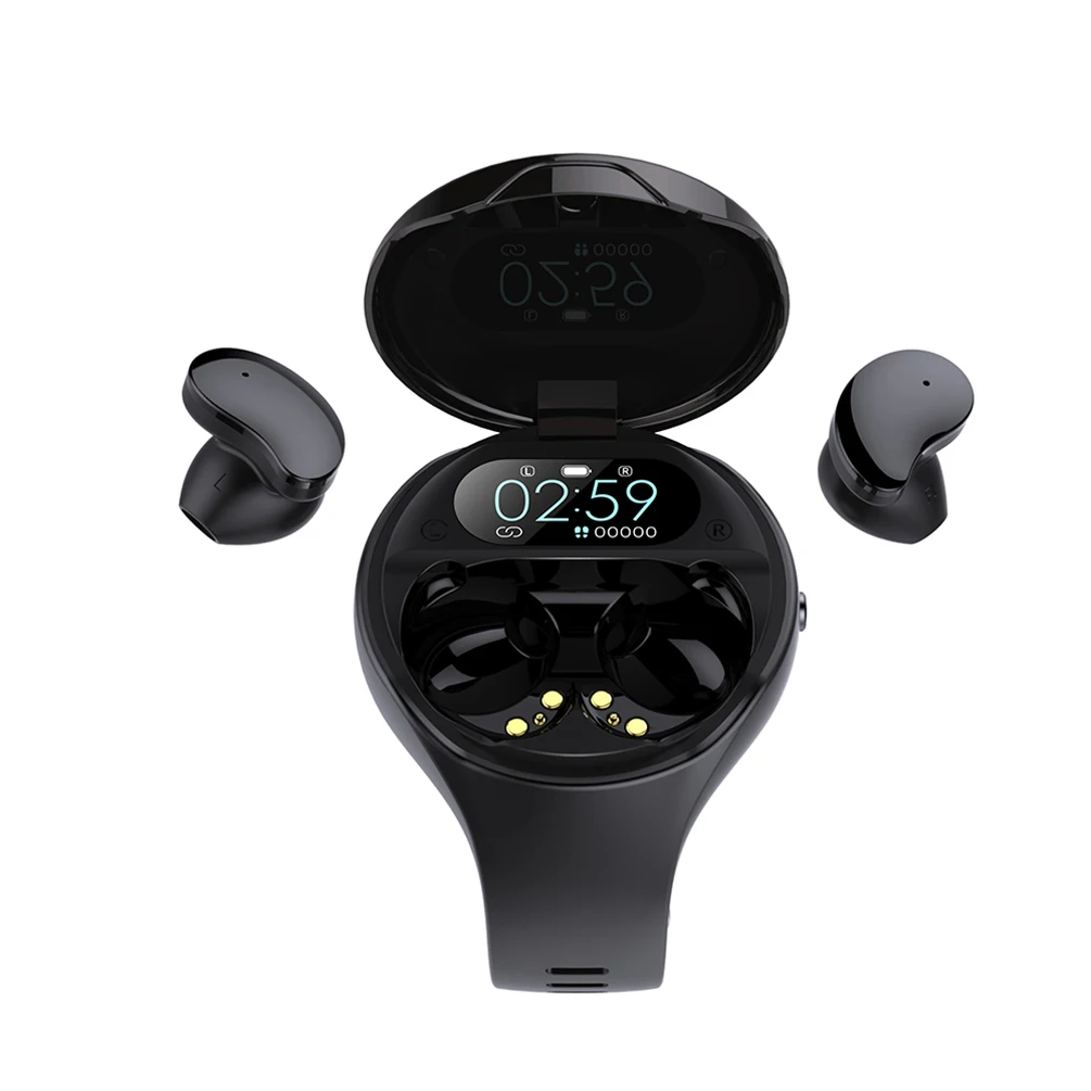 

Custom Logo Wireless Headphone Stylish Headset Bluetooth Digital Watches Microphone Headset