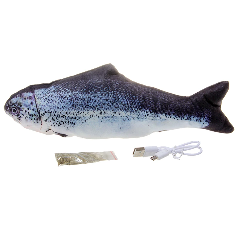 

Amazon Best 3D Plush Fish Toy USB Electric Simulation Doll Interactive Floppy Kicker Fish Toy Cat Toy