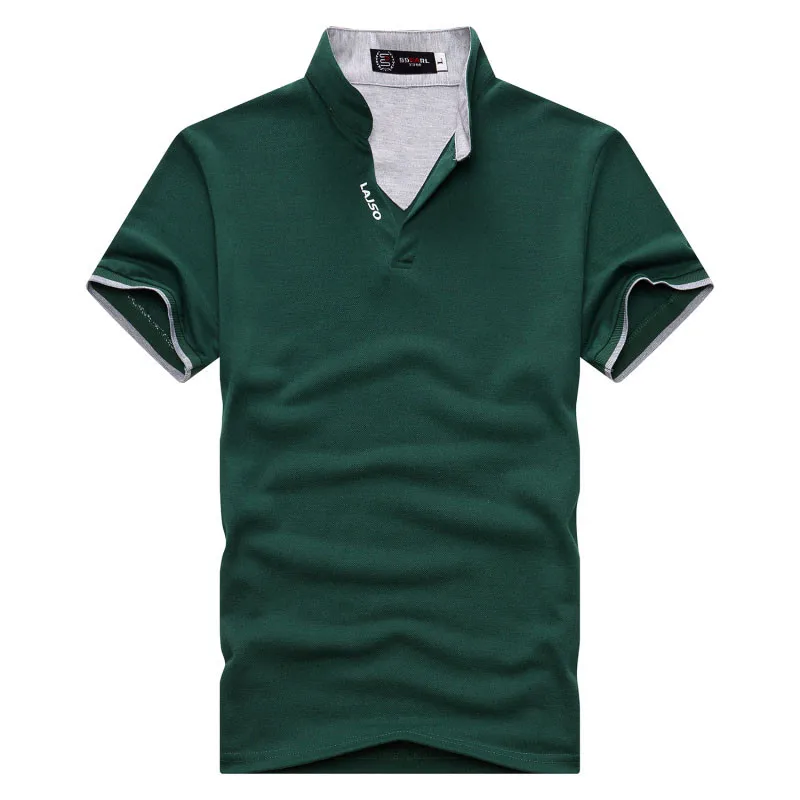 2019 EU Size Man Polo Shirt Short Sleeve Stand Collar Two Contrast Color Slim Fit For Men Polo Shirts Wholesale