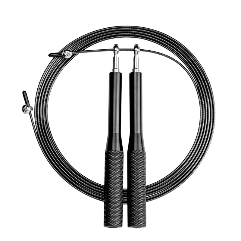 

Training Fitness Accessories Skipping Rope Aluminum Handle Steel Wire Speed Jump Rope, Black