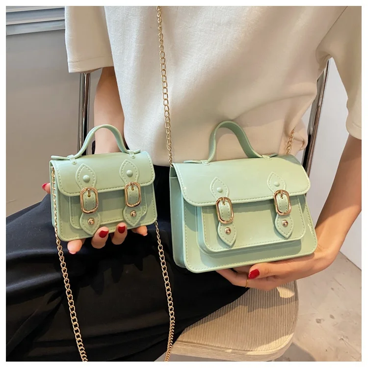 

Latest Arrival Candy Color Jelly Bag Transparent Chain Bag Cute PVC Mini Version Multicolor Shoulder Bag For Girl, Custom colors