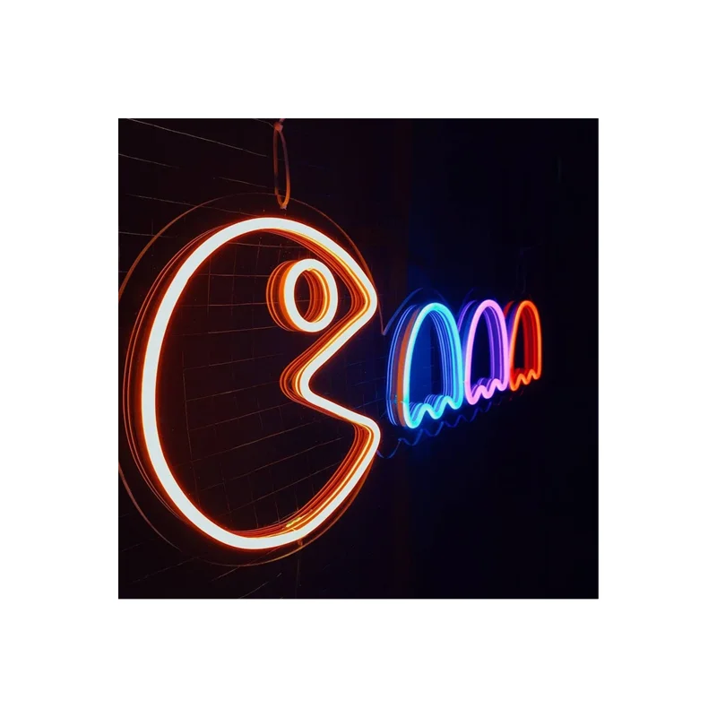 

Wholesale Custom LED Pacman Neon Sign Coffee Sign Neon Made In China Room Wall Decor PACMAN ICON Led Neon Light, Customized color