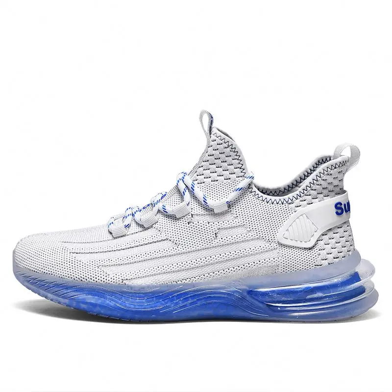 

Breathable flying woven custom shoes trend outdoor air cushion cushioning sports running shoes, Black