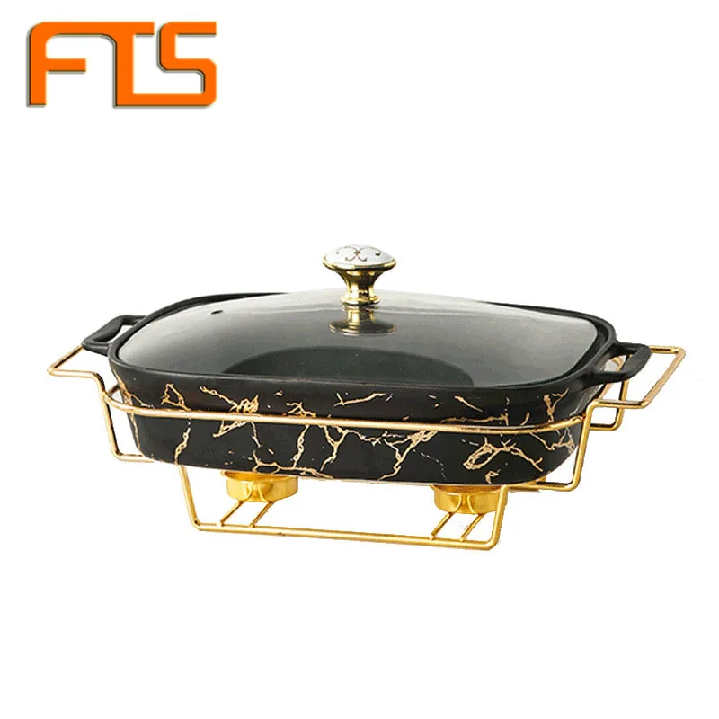 

FTS Soup & Stock Pots Buffet Set Dishes Catering Pot Food Warmers Chaffing Luxury Warmer Ceramic Chafing Dish