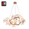 Unique suspended decorative copper cristal large LED chandelier lighting