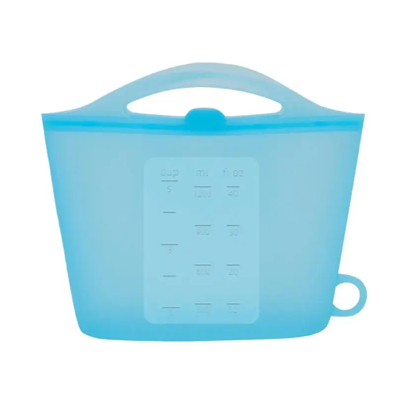 

0.3 Gallon Reusable Food Storage Silicone Bags Freeze Heat Microwave Steam Store Sous Vide Vented or Leak-Proof Closure Blue, Customized