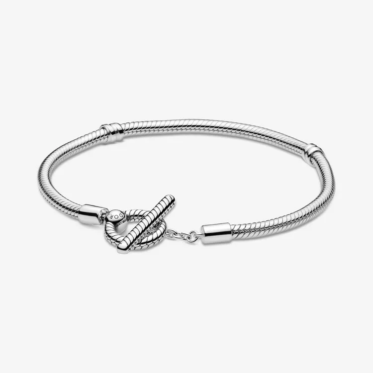 

Factory wholesale 925 sterling silver bracelet Moments T-Bar Snake Chain Bracelet
