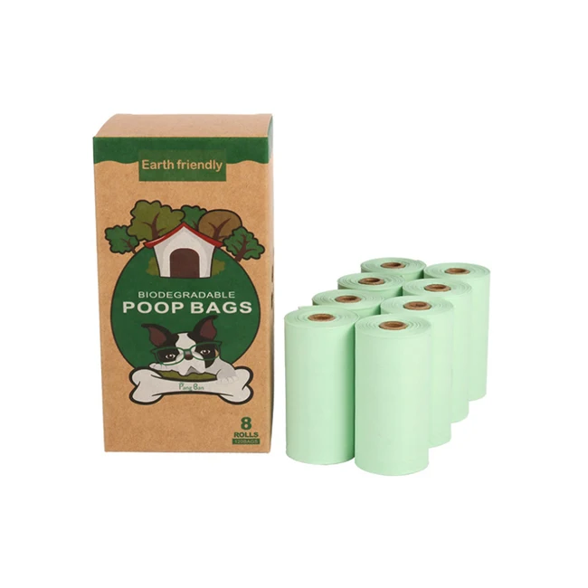 

Premium Quality Biodegradable Corn Starch+PLA+PBAT Cornstarch Poop Bags For Dogs, Light green