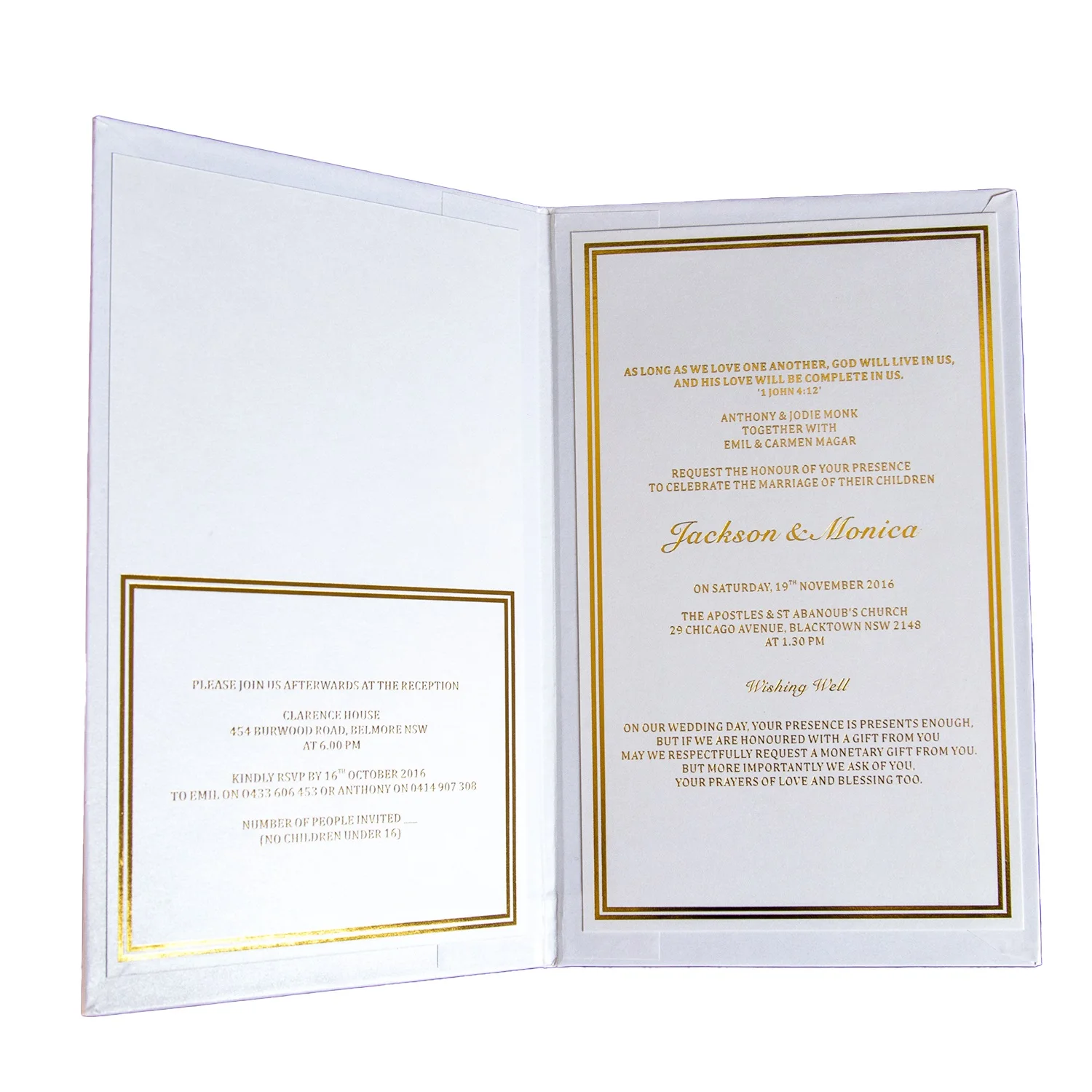 

Unique Hard Cover Handmade Wedding Invitation Card Gold Foiling Ivory Folding Card birthday invitation cards