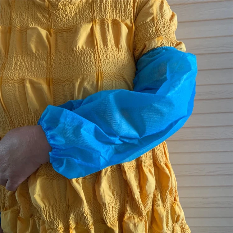 
Factory Direct Sale Blue Disposable Waterproof Non Woven Fabric Sleeve Cover 