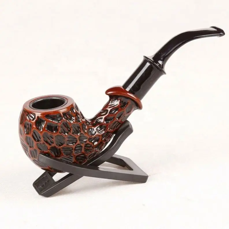

Hot Sale Arrival Mahogany pipe gift box with stand Wood Color Smoking Pipe, Picture