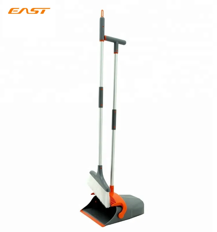 

EAST floor sweep easy cleaning soft broom, magic cleaner, broom and dustpan set, Gray and orange