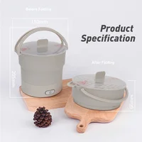 

Zhongshan Appliances Foldable Travel Electric Kettle Skillet Hot Pot Noodle Cooking Silicone Collapsible Electric Pot