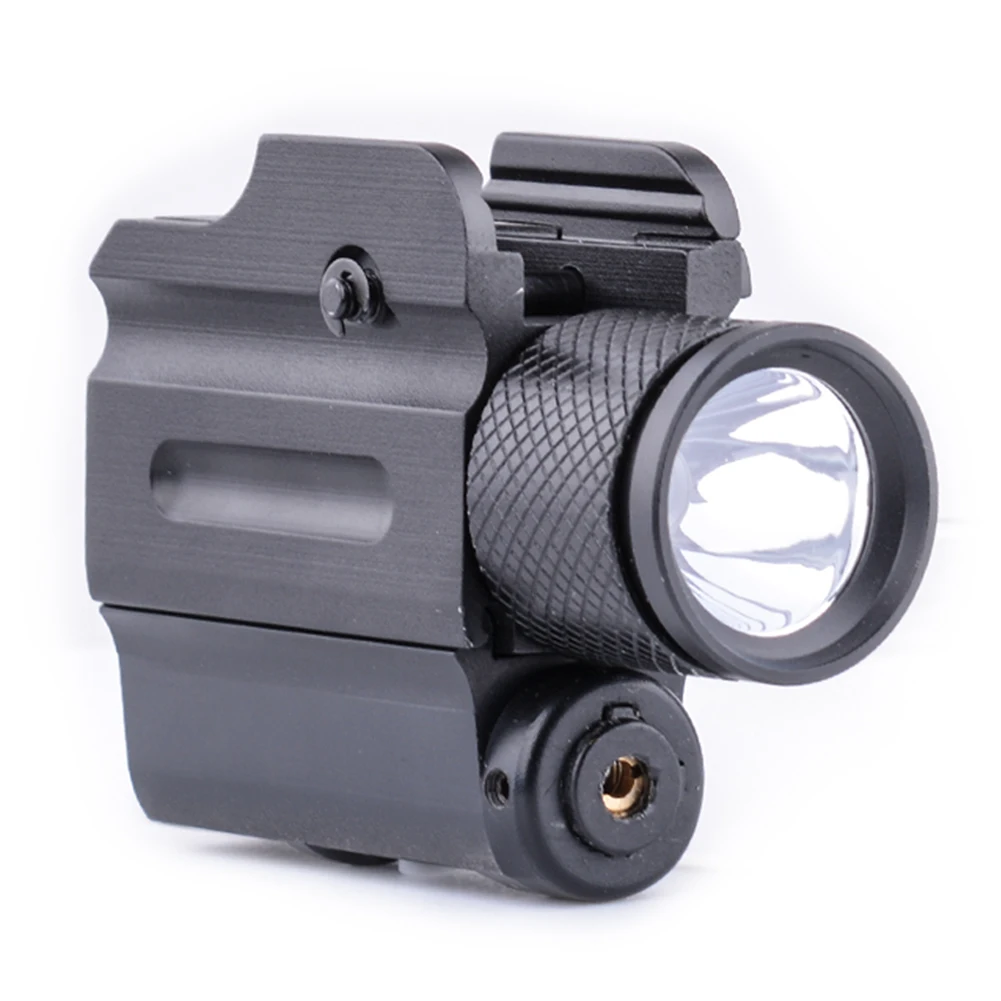 

Tactical Hunting Accessories Flashlight Rifle LED Weapon Light With Red Laser Sight For Pistol Glock Laser Flashlight, Black