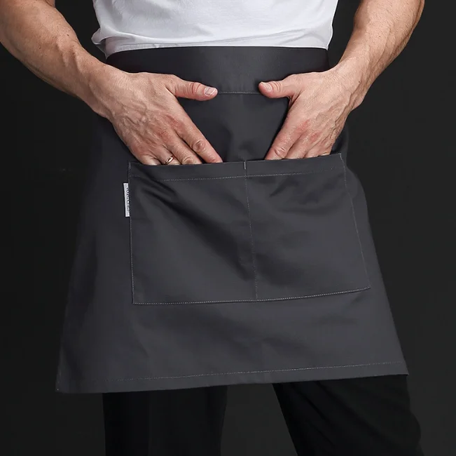 

Waiter Half Apron with Extra Long Straps Reinforced Seams for Restaurant Server Work apron, Black, red, grey