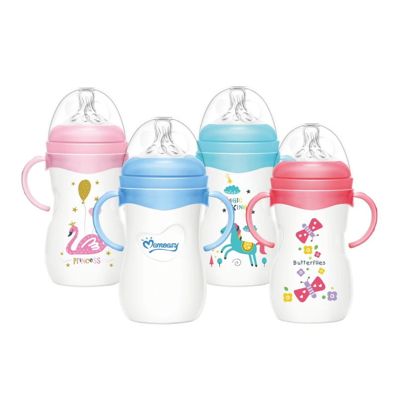 

Baby Feeding Bottle 240ml MOQ One Carton Factory Directly Supply, 4 colors