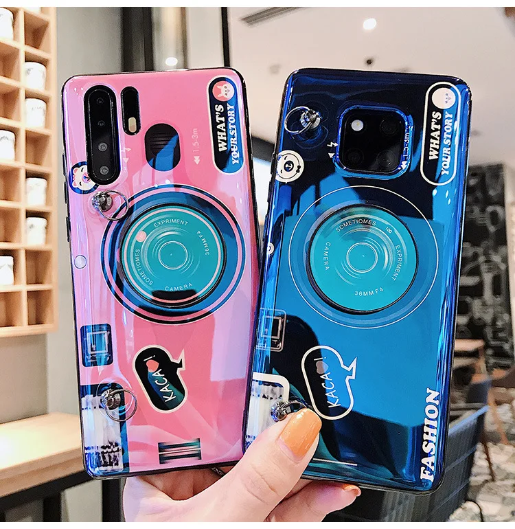 

Thin Mobile Phone Case with Strap Camera Design Women Crossbody Shockproof Protective Cover for Huawei P20 P30