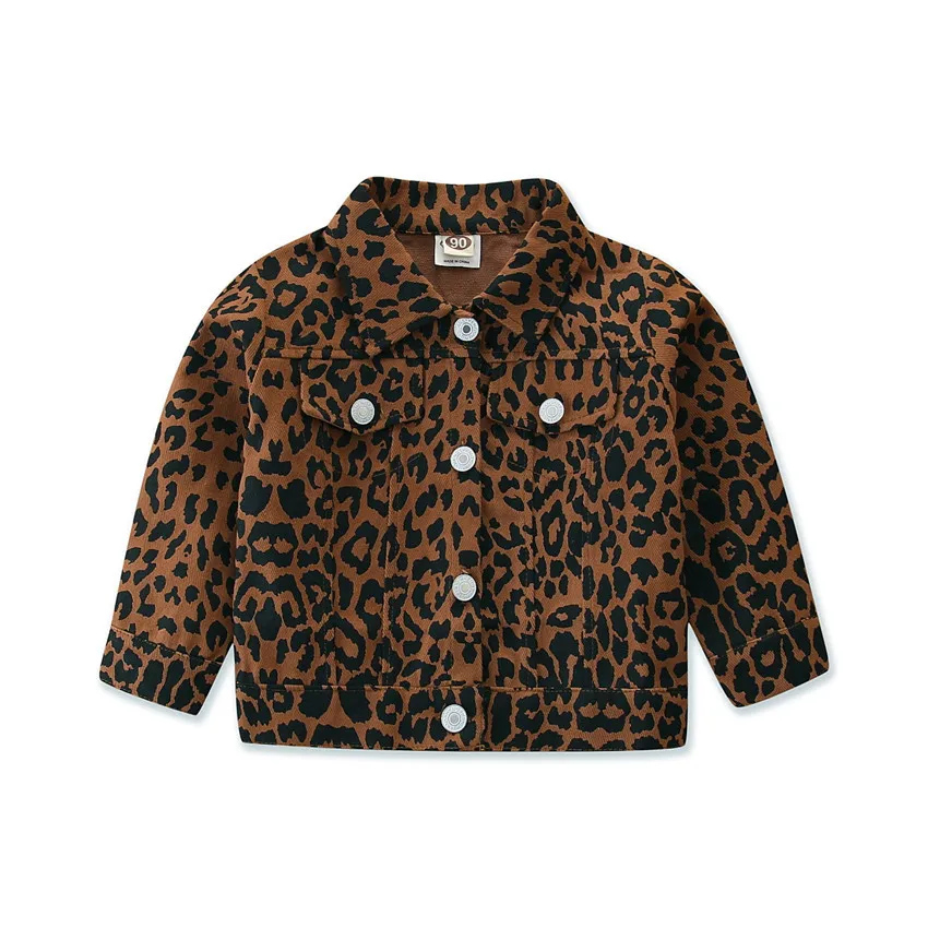 

CYM209016 girls teddy fashion long sleeve single-breasted leopard coat casual fashion kids jacket