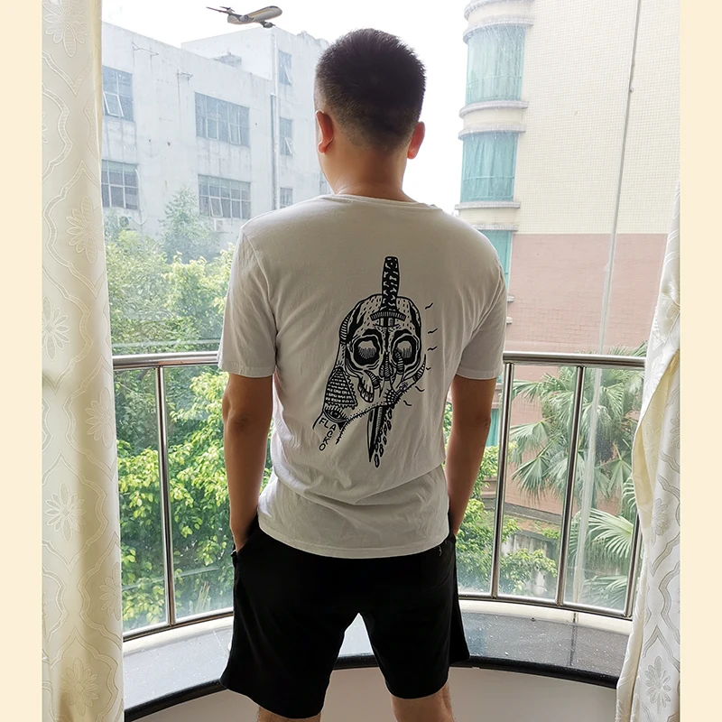 

Costumes For Women Shirt Breathable Organic Cotton Stock Men's T-shirt Summer Vacation Casual Men's Shirts, White