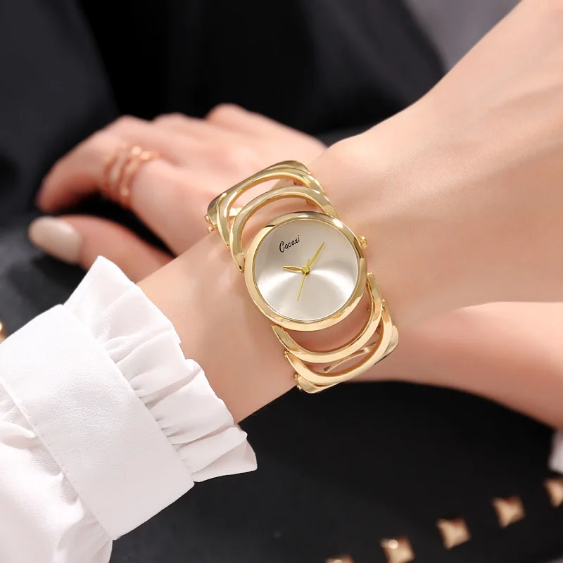 

2021 Waterproof Quartz Watch New Design Hollow Gold Watch For Valentine's Gift