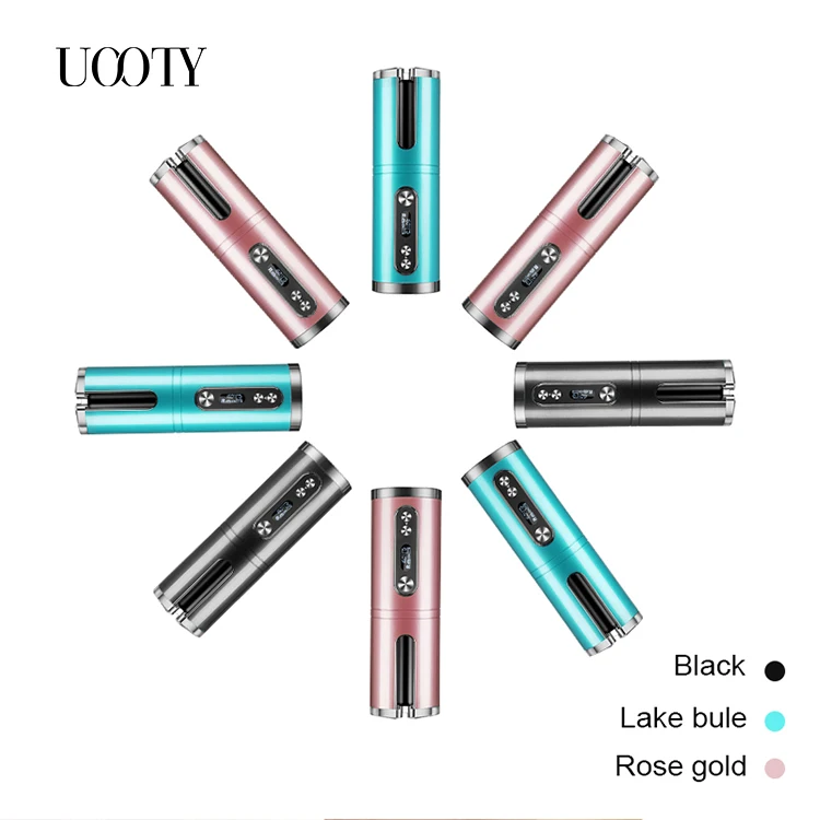 
Uooty Ceramic Curling Iron Wand Roller Wave Machine Hair Styler Magic Automatic Hair Curler with LCD Digital Display 