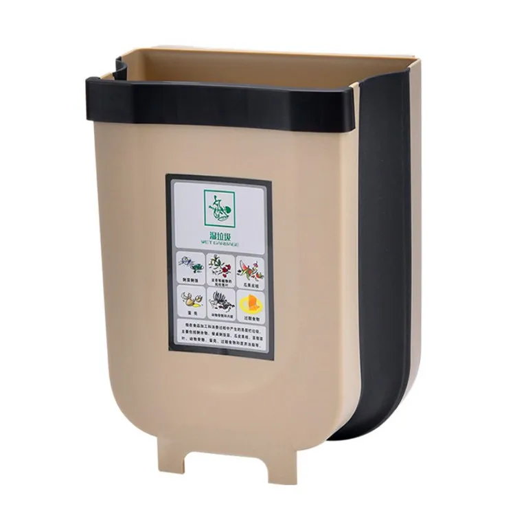 
plastic Collapsible Folding Trash Bin Can Attached to Cabinet Door Kitchen Drawer Bedroom Dorm Room Car Waste Bin 