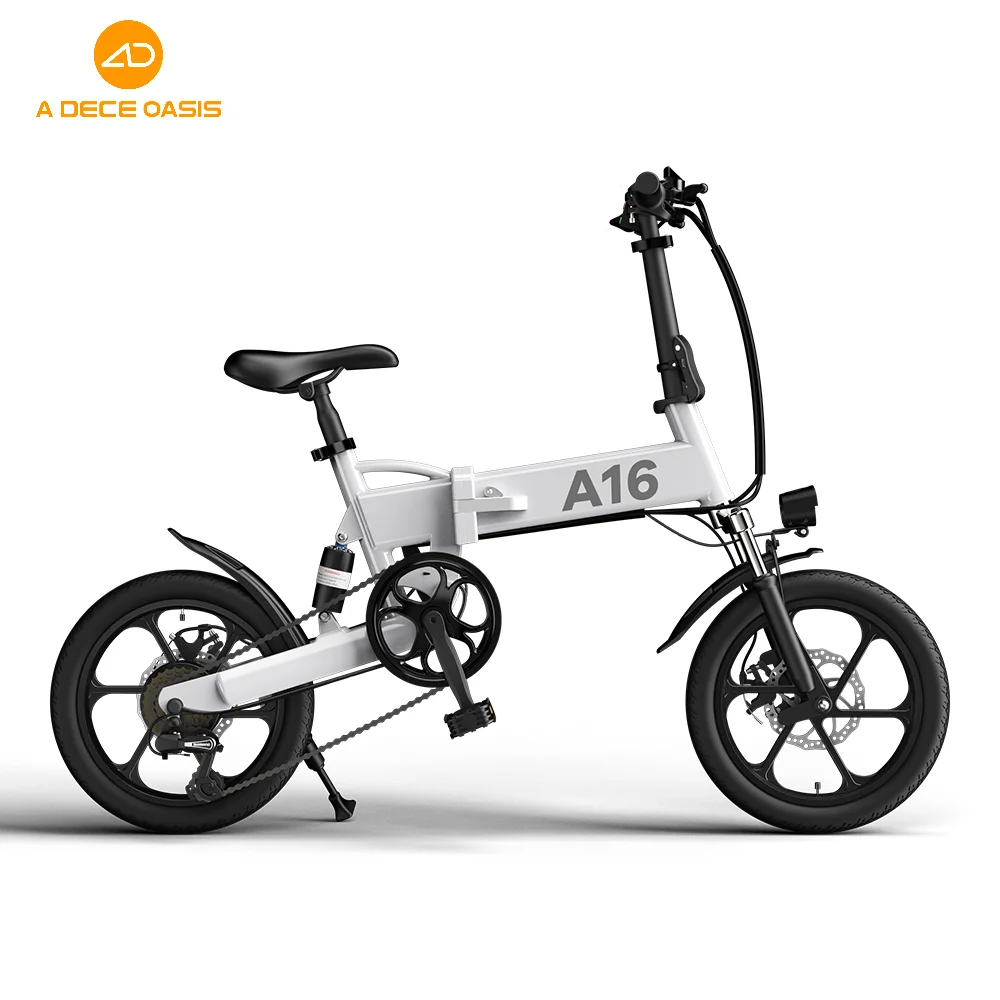 

Door To Door Ado A16 Portable Mini Folding Electric Bicycyle Ebike 350W Electric Bike HD LCD Display