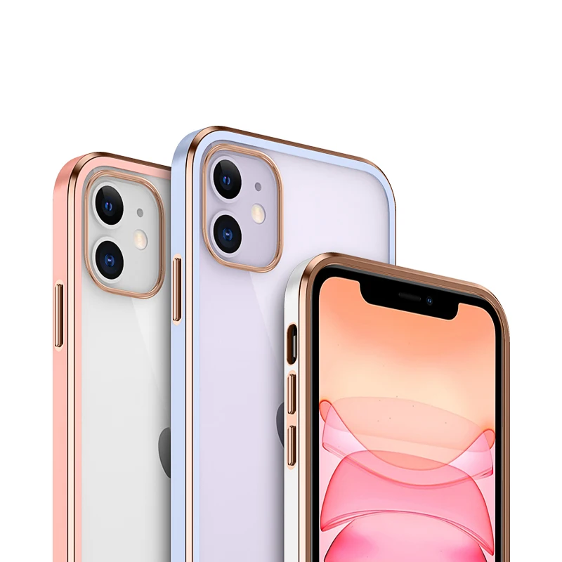 

Luxury TPU Plating case Drop Proof Soft Edge+Hard Back Cover For Iphone 12/11 Pro/11 PRO MAX X/XS/XR/XS MAX 7/8/ 7 PLUS/8 PLUS, Multi colors