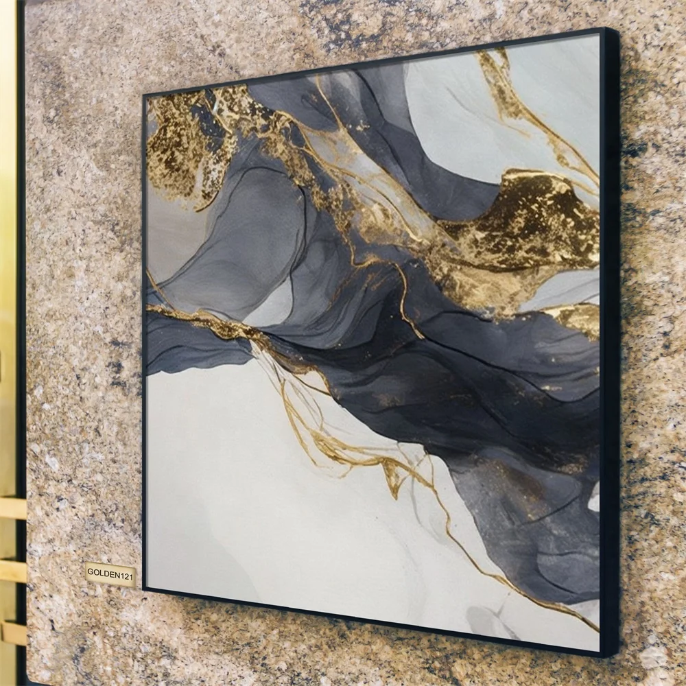 

3D Texture Wall Art Minimalist Art Hand Painted Gold Foil Abstract Oil Painting On Canvas for Home Decor