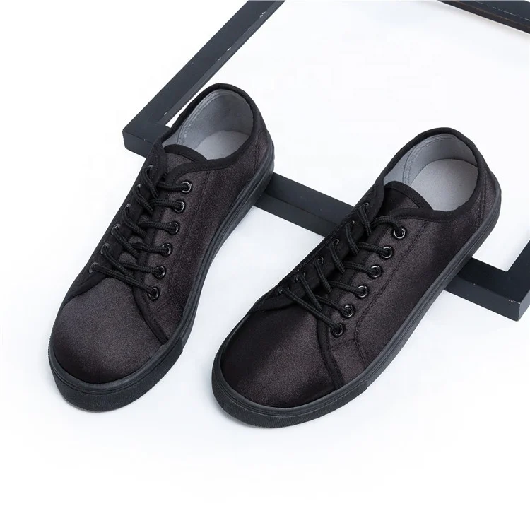 

Men Breathable Sneaker Casual Shoes Blank Black Bottom Sole Low MOQ Lace Up Flats