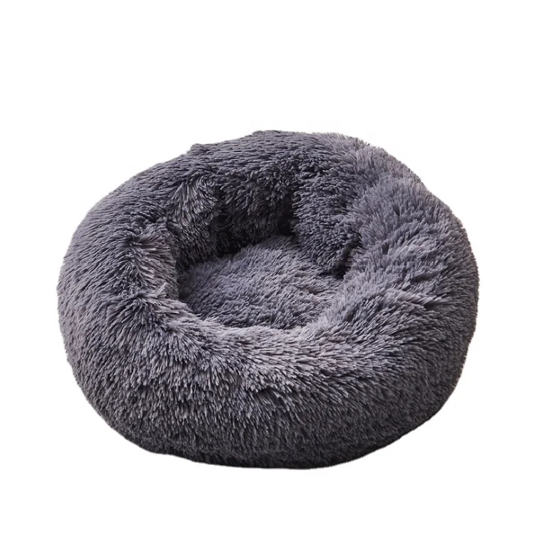 

Wholesale High Quality Soft Washable Plush Round Dog Bed Donut With Multicolor, As picture