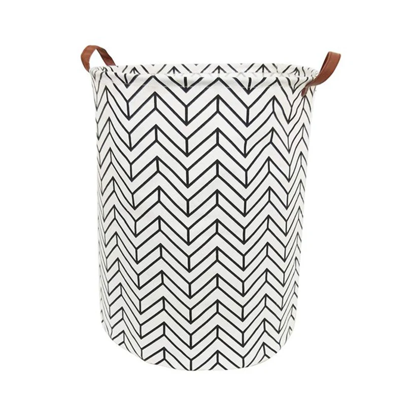 

Custom Collapsible Storage Hamper Canvas Fabric Laundry Basket with PU Leather Handles, As photo or as your requirement